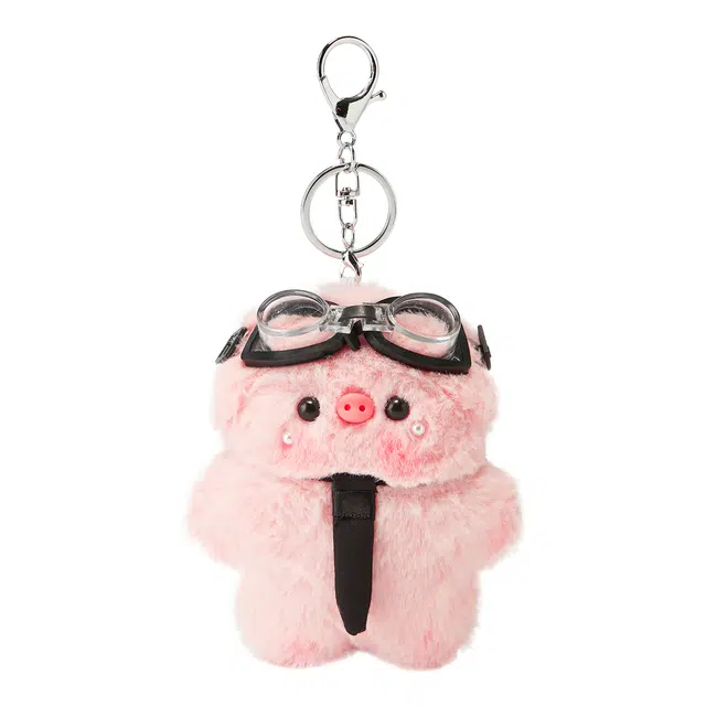 钵提 少女心粉色小猪 书包包挂眼镜猪公仔钥匙扣 精致挂饰 玩偶 毛绒挂件