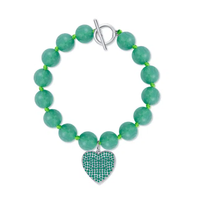 己光 闪闪爱心 水晶 玉石手串 女款