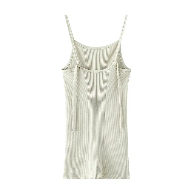 周淼 纯色方领套头针织背心 女款