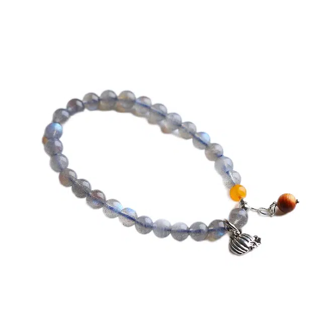 梨云暮雪 国潮月光石 六月诞生石 多彩灰月光 水晶 手串 女款