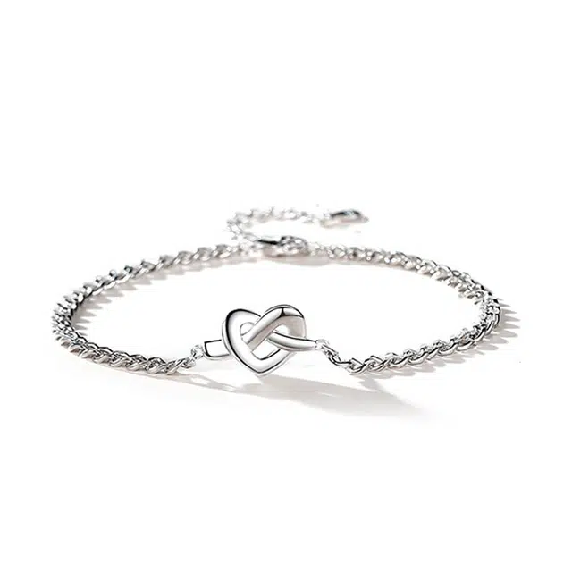 万娜 同心结 心心相印 简约轻奢小众 合金 手链 男女同款情侣款 深情告白 异地恋