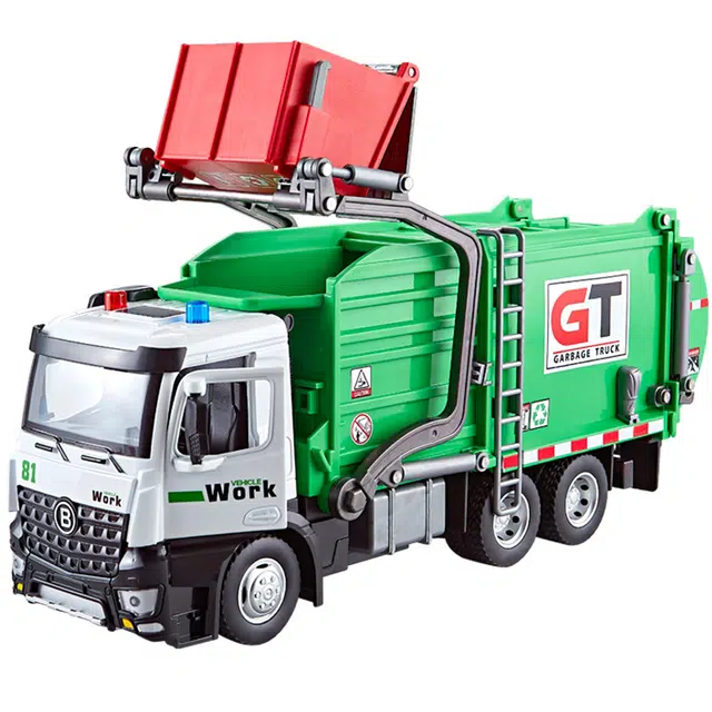 驰誉车玩 多功能合金城市环卫车 成品模型 合金车模 亮灯响声 回力行驶 车门可开 仿真汽车 收藏摆件