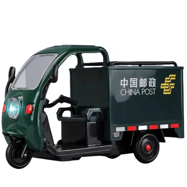 卡威 玩具车 垃圾车 仿真合金环卫车 快递三轮车 成品模型