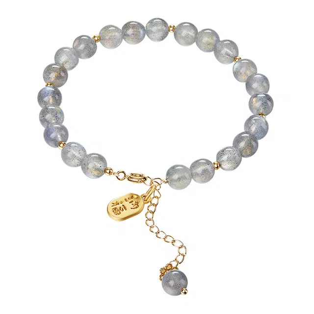 迷颂玛 新中式国风国潮时尚款简约流苏手饰 高级设计感小众冷淡风轻奢清冷氛围感首饰 百搭纪恋日仪式感手饰礼品 月光石 手链 女款