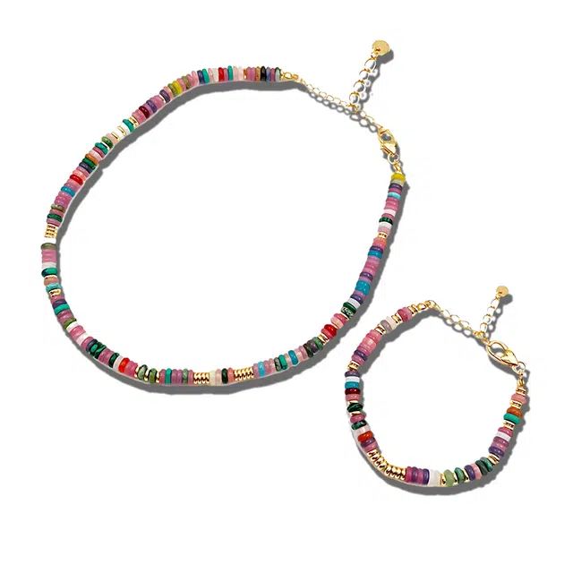 饰伴 欧美小众 优雅饰品 多样风格搭配 几何多彩串珠 合金 手链 女款