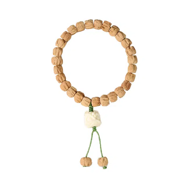 岁月静好 新中式国潮复古民族风 九尾狐 雕刻醒狮单圈盘玩念珠 柏香籽/百香籽 手串 男女同款情侣款