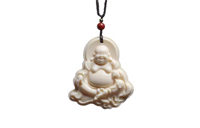 檀欣 国风新中式 精雕刻弥勒佛 平安吉祥安康 如日中天轻奢高级感设计 象牙果 菩提类项链 男女同款情侣款 礼盒装