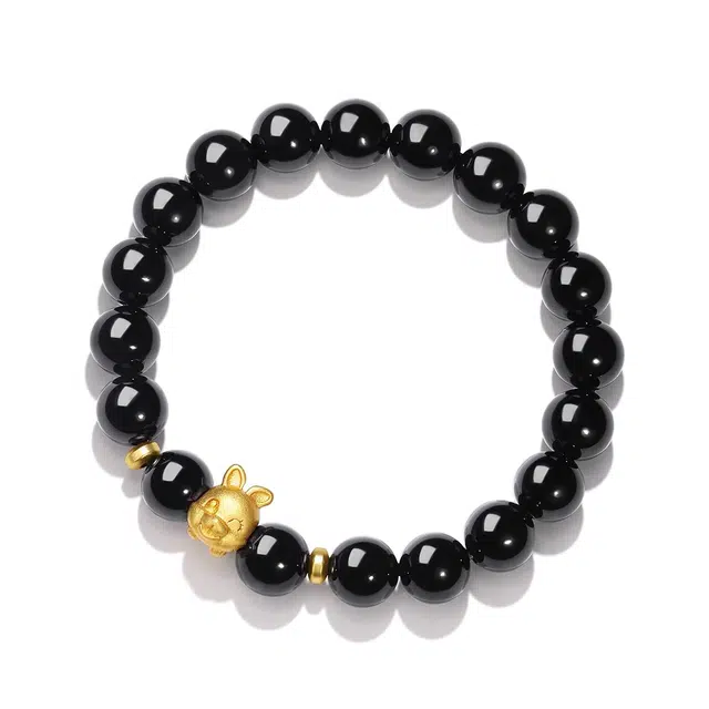 谧月珠宝 新中式招财转运国潮风本命年小众设计高级感 玛瑙 玉石手链 男女同款情侣款