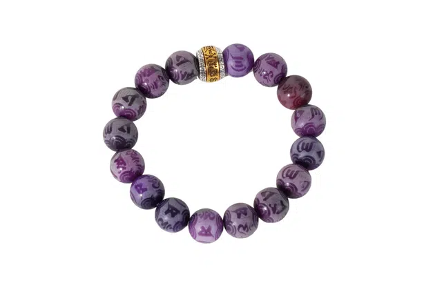 天纵 招财纳福 国潮文玩 浪漫梦幻 紫六字箴言 白玉菩提 手串 男女同款情侣款