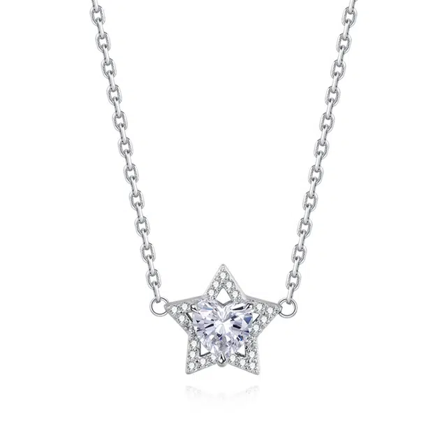 万娜 星语心愿  密镶许愿星 精致星型 合金 项链 女款