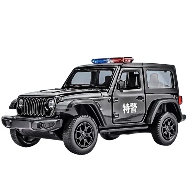 卡威 玩具警车 合金小汽车玩具车 越野车回力警察车 成品模型