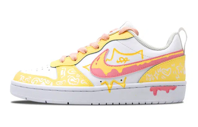 Nike Court Borough Low Yellow Pink