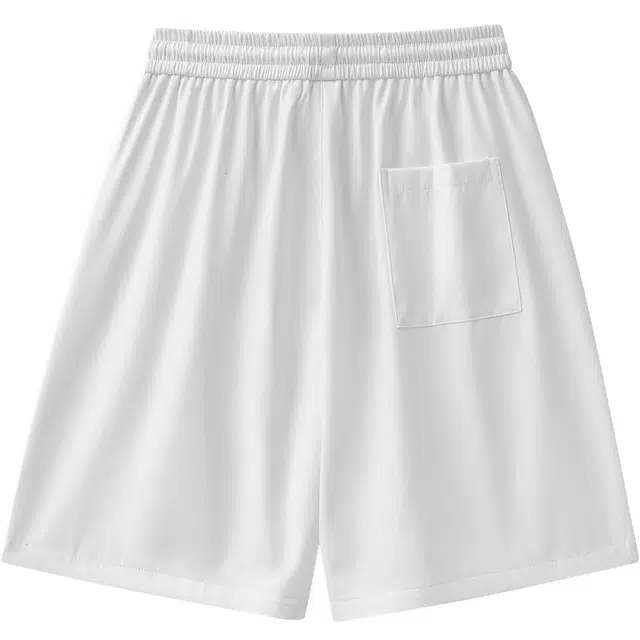 蜡笔小新 卡通搞怪小新字母印花宽松直筒系带梭织休闲五分短裤 男女同款