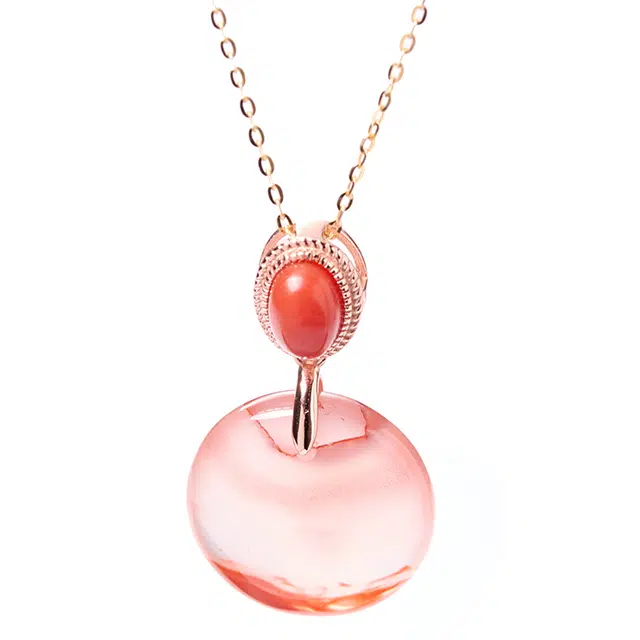 琳琯瑛 新中式国风小众设计款冰飘无事牌 南红 吊坠 女款