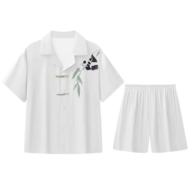 兰缪 舒适薄款短袖亲肤透气休闲短裤睡衣套装 女款