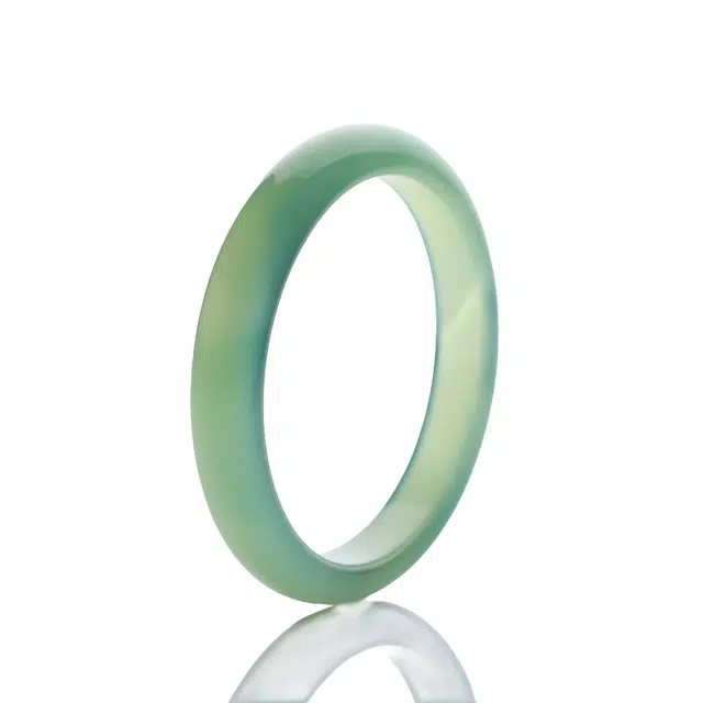 梨云暮雪 只此青绿 国风冰种油青色 汉服旗袍 玉髓 玉石手镯 女款