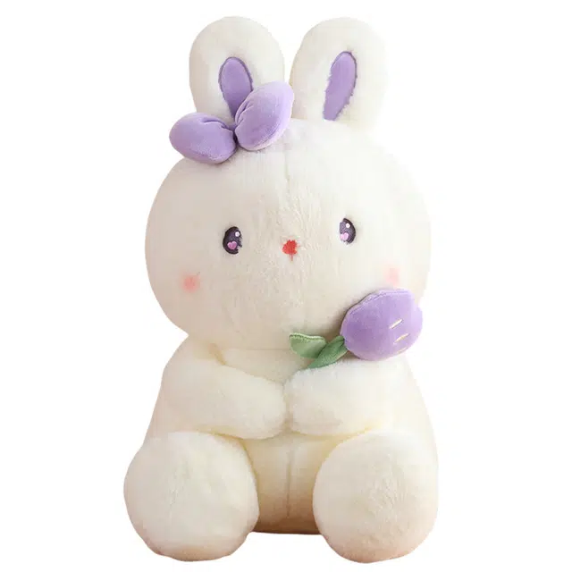 狐狸仙 抱着草莓的小兔子陪伴睡觉 玩偶 毛绒公仔