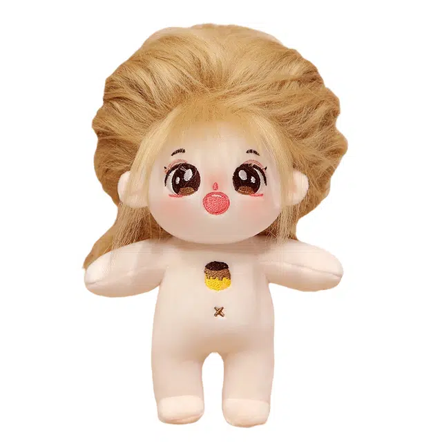 雄俊 可爱小萌棉花娃娃百变造型 带骨架换装小裙子超萌表情编发小女孩萝莉田园风 玩偶 毛绒公仔