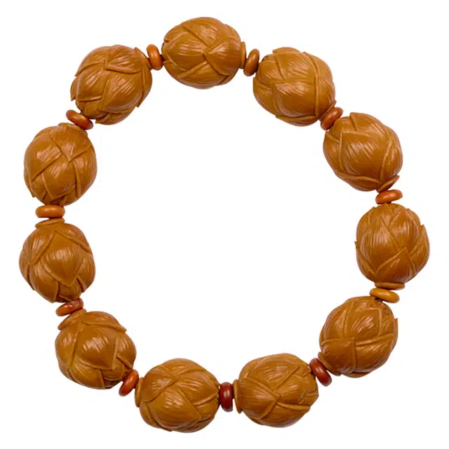 蓝品 春夏核雕文玩好远连连 橄榄核 手串 男女同款情侣款