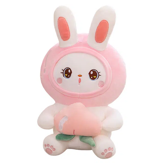 狐狸仙 抱着桃子的小兔子 好想吃桃子小白兔 布娃娃 玩偶 毛绒公仔