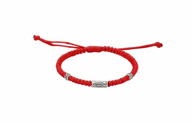 牧言 国潮复古新中式简约小众设计高级感 光面年年有余编织黑绳红绳手饰 合金 好运锦鲤手链 男女同款情侣款