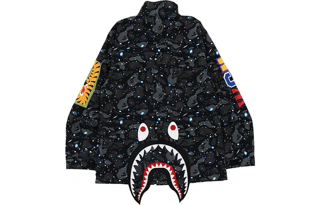 A BATHING APE BAPE Shark Letter Starry Pattern Jacket