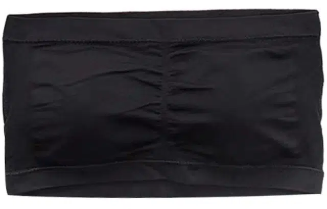 二三二三 纯色聚拢薄款透气无痕防走光抹胸内衣 女款 黑色