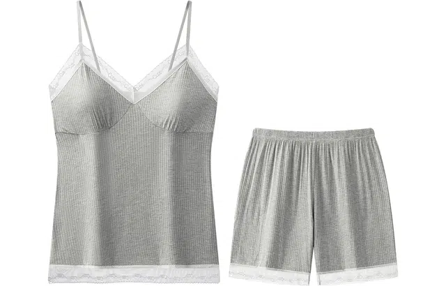 宫蝶 柔软莫代棉吊带家居服简约小性感无袖休闲睡衣套装 女款