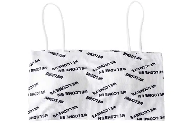 二三二三 字母印花满印防走光美背薄款文胸 女款 白色