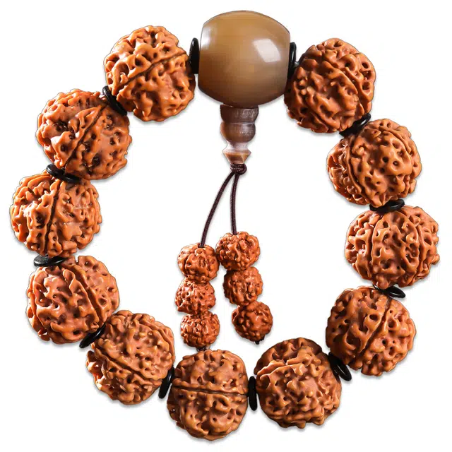 妍韵珠宝 国风文玩佛珠念珠 六瓣双龙纹 金刚菩提 菩提类手串 男女同款情侣款