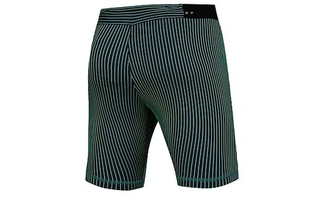乔丹 条纹中腰紧身运动短裤 男款 智能绿电闪蓝黑色