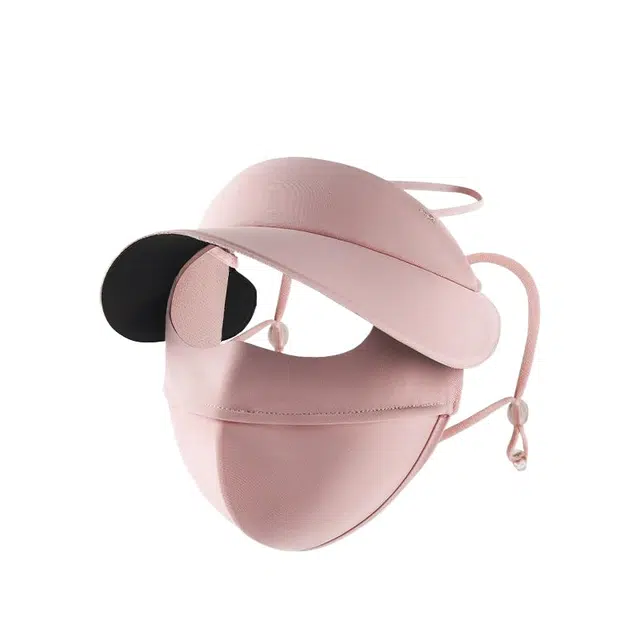 祎步康 夏季全脸连帽子一体冰丝口罩 防晒面罩 女款