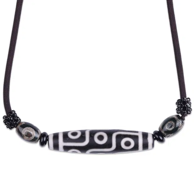 妍韵珠宝 藏式护身符 横穿 玛瑙 玉石吊坠 男女同款情侣款