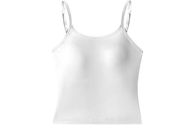 二三二三 纯色带胸垫聚拢托胸薄款透气背心 女款