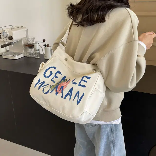捷朗仕 帆布大容量 涤纶 帆布包斜挎包 大号 男女同款情侣款