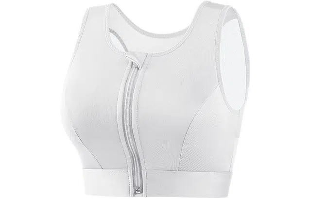 二三二三 纯色大胸显小防震防下垂透气美背文胸 女款 白色