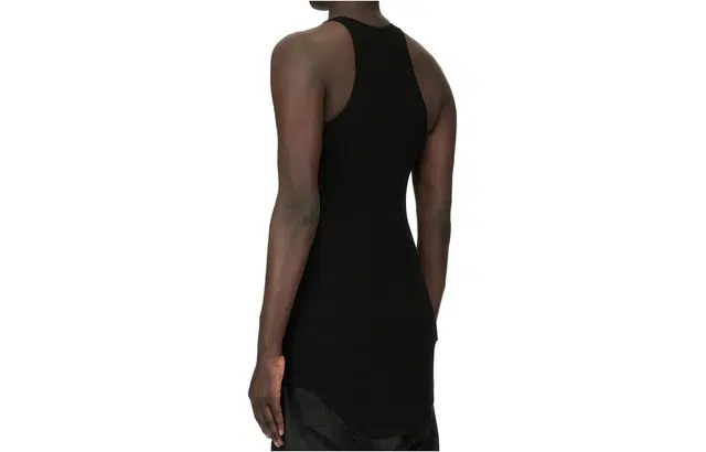 Rick Owens RO SS24 Ribbed Hem Tank Black