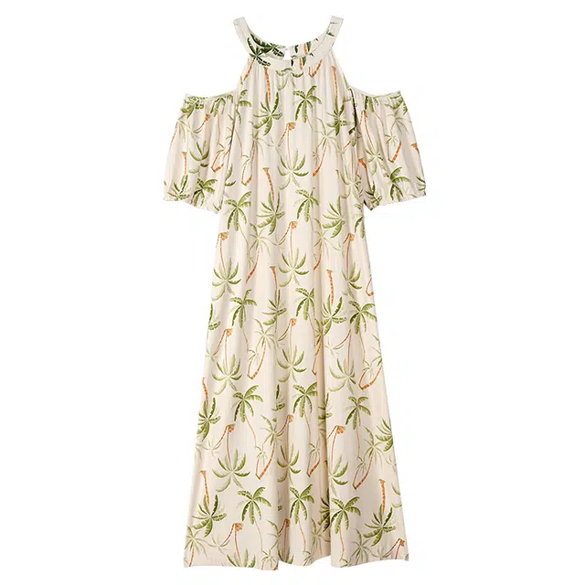 歌倩雅 圆领套头五分袖睡裙 女款 杏色