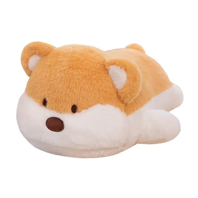 狐狸仙 呆萌柴犬 可爱趴姿狗狗 哄睡安抚娃娃 玩偶 毛绒公仔