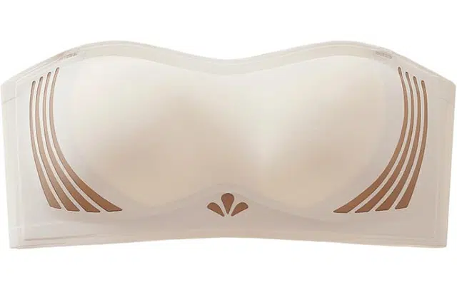 二三二三 撞色条纹无痕隐形防滑聚拢抹胸内衣 女款