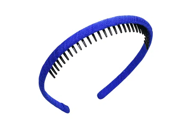 左欧 克莱因蓝色细边带齿防滑压碎发韩国外出发卡 发箍 女款