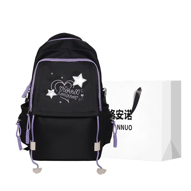 格安诺 大容量纯色简约小清新 尼龙 双肩包