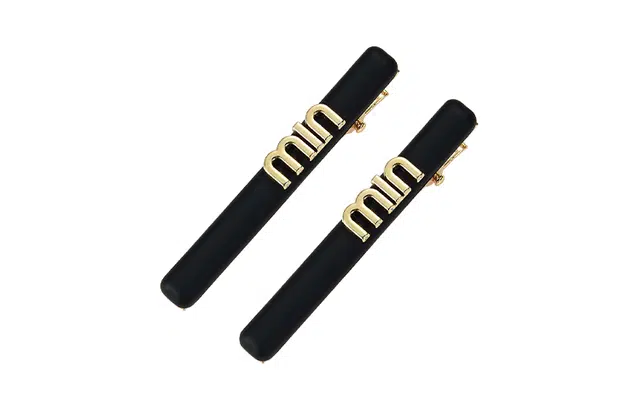 左欧 精致轻奢前额刘海夹简约休闲黑金字母侧边发夹无痕碎发 边夹 女款