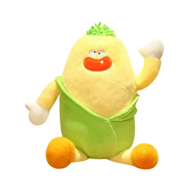 狐狸仙 卡通可爱玉米娃娃长抱枕 安抚哄睡 玩偶 毛绒公仔