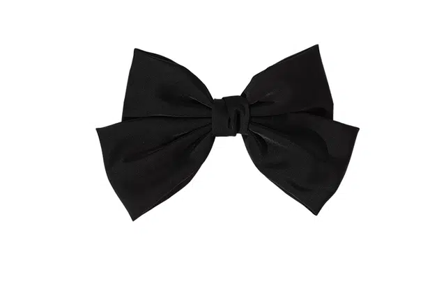 左欧 黑色立体蝴蝶结高级感缎面公主头顶夹大号新款弹簧夹后脑勺 发夹 女款