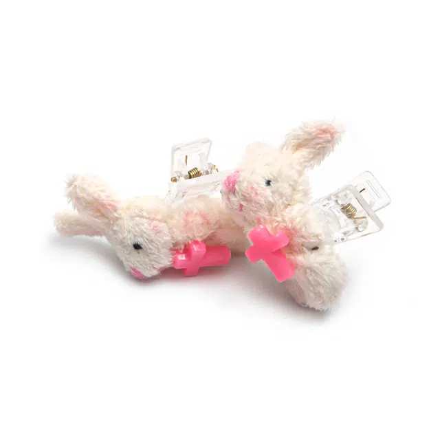 白卷 毛绒刘海治愈可爱腮红笨笨兔发饰 女款 闺蜜款