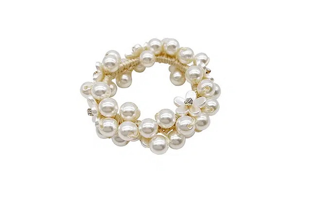 左欧 高级感发饰珍珠头花扎头发发绳女头饰头发丸子头发绳马尾发圈发饰 头绳 女款