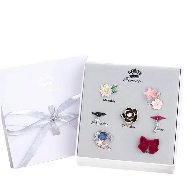 妖娆猫 一周星期头绳发饰套装礼盒小清新甜美发绳头饰皮筋女高级感情侣款创意实用儿童礼品女生实用走心 发圈 女款