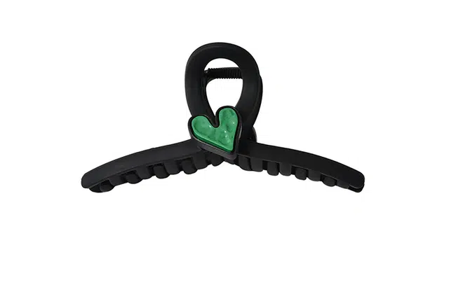 左欧 绿色爱心磨砂抓夹高端女后脑勺盘发鲨鱼夹子头饰大号抓夹气质发饰 发夹 女款