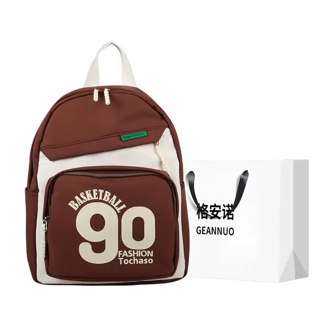格安诺 韩版书包潮酷男女童背包外出旅游字母 牛津布 双肩包